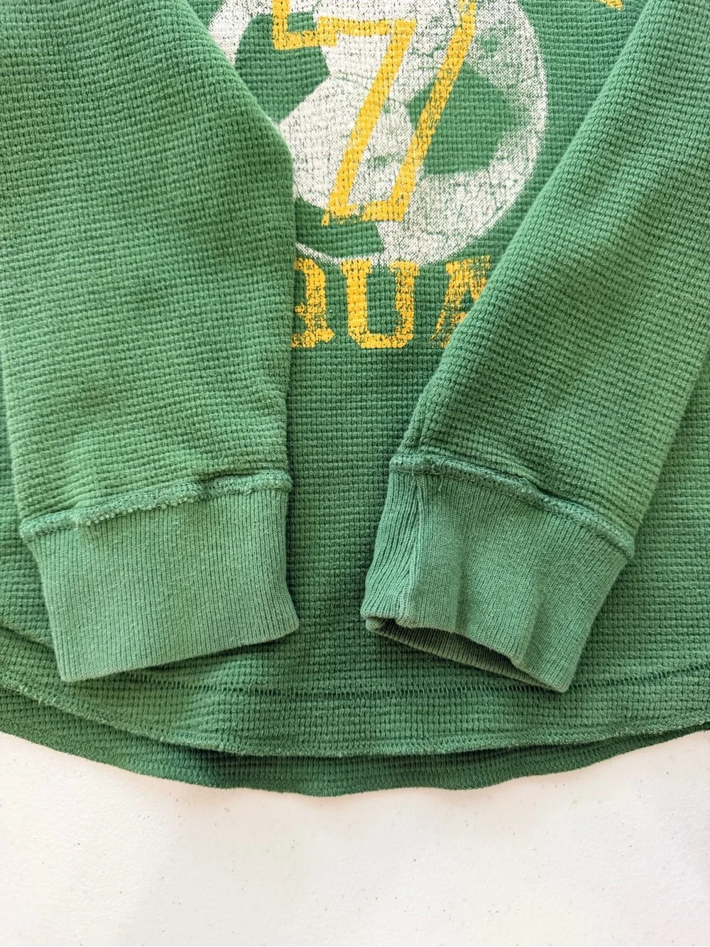 The Children's Place Green Waffle-Knit 'Regional Squad' Long Sleeve Tee